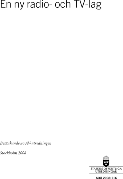 Omslaget till SOU 2008:116