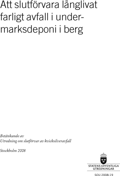 Omslaget till SOU 2008:19