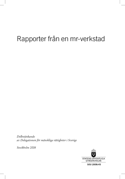 Omslaget till SOU 2008:45