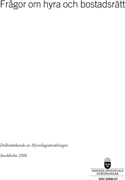 Omslaget till SOU 2008:47