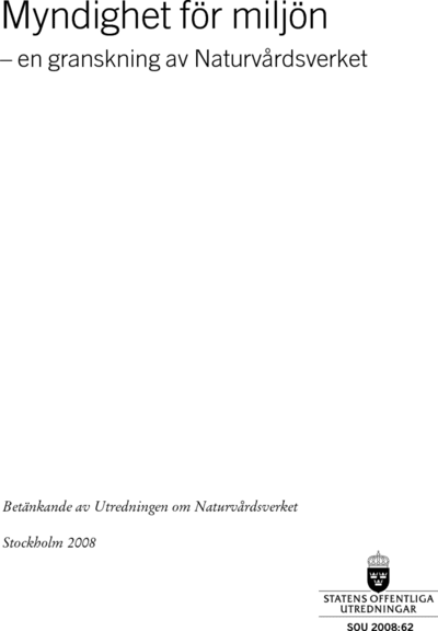 Omslaget till SOU 2008:62