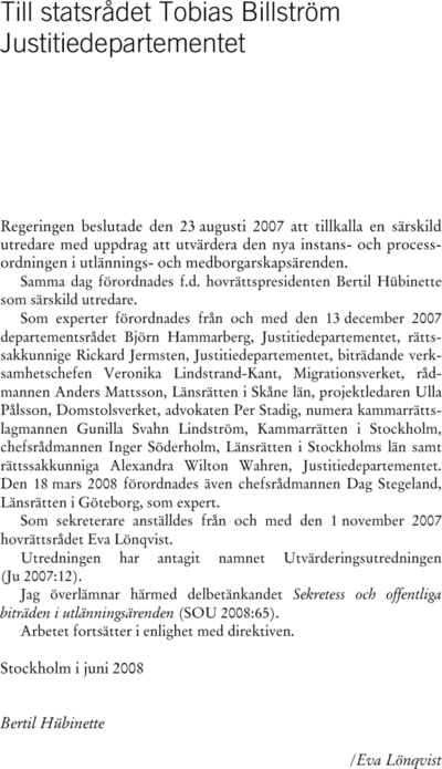 Omslaget till SOU 2008:65