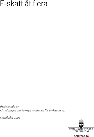 Omslaget till SOU 2008:76