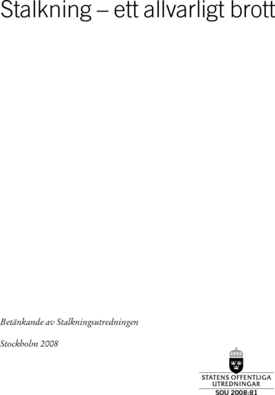 Omslaget till SOU 2008:81