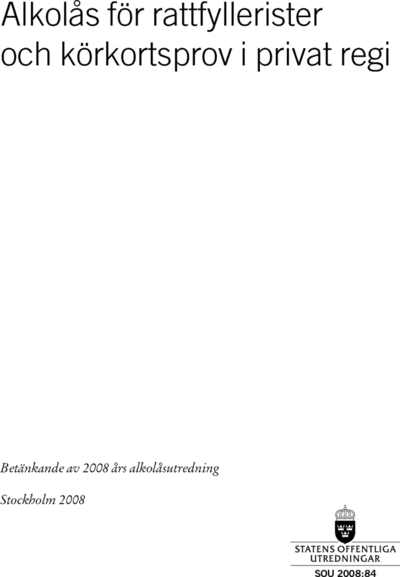 Omslaget till SOU 2008:84