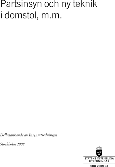 Omslaget till SOU 2008:93