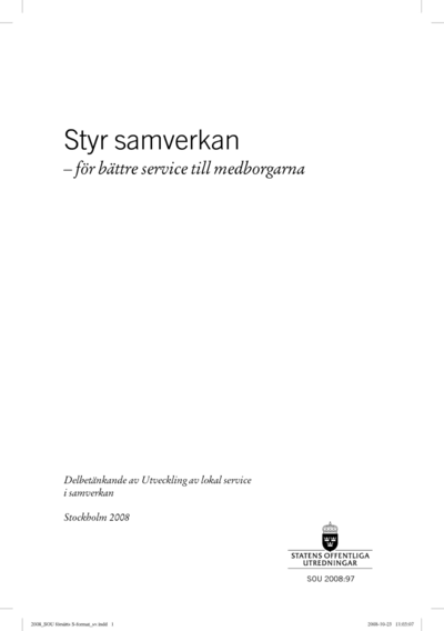 Omslaget till SOU 2008:97