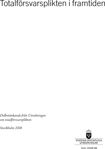 Omslaget till SOU 2008:98