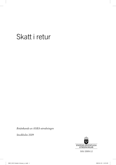 Omslaget till SOU 2009:12