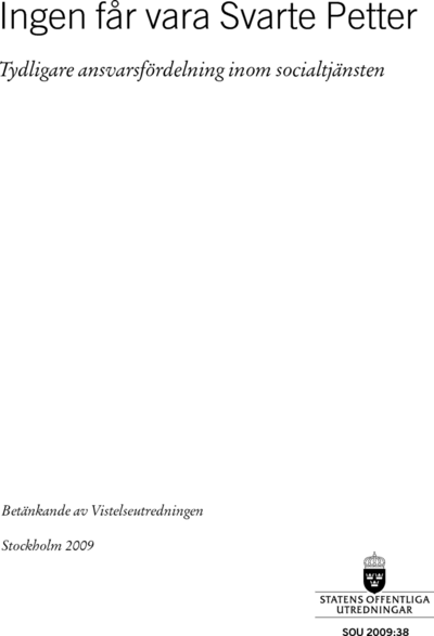 Omslaget till SOU 2009:38