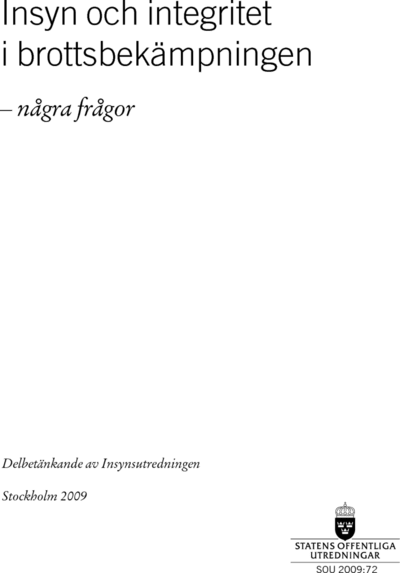 Omslaget till SOU 2009:72