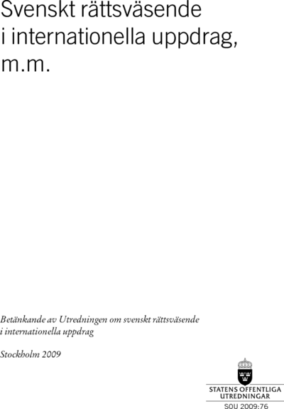 Omslaget till SOU 2009:76
