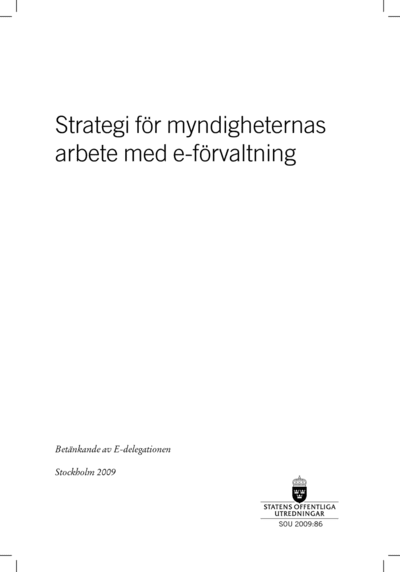 Omslaget till SOU 2009:86