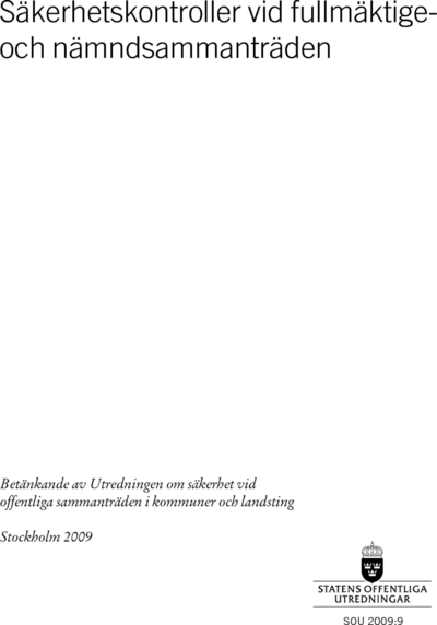 Omslaget till SOU 2009:9