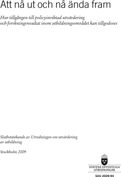 Omslaget till SOU 2009:94