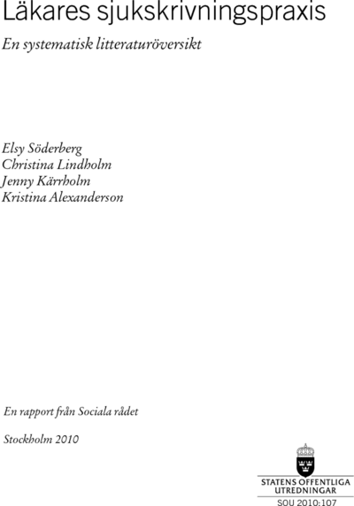 Omslaget till SOU 2010:107