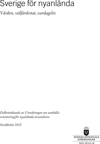 Omslaget till SOU 2010:16