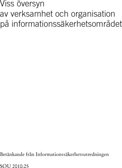 Omslaget till SOU 2010:25