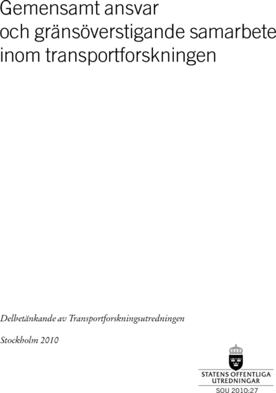 Omslaget till SOU 2010:27