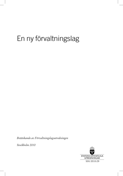 Omslaget till SOU 2010:29