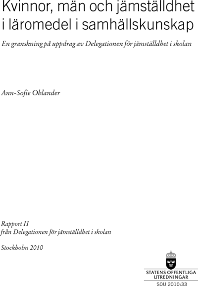 Omslaget till SOU 2010:33