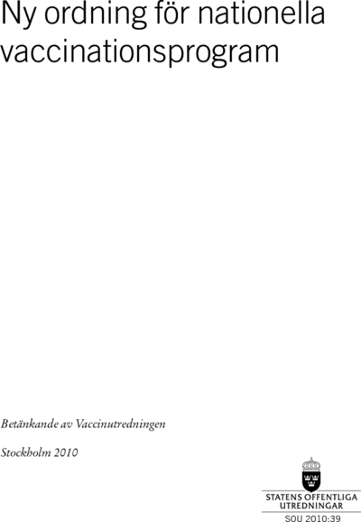 Omslaget till SOU 2010:39