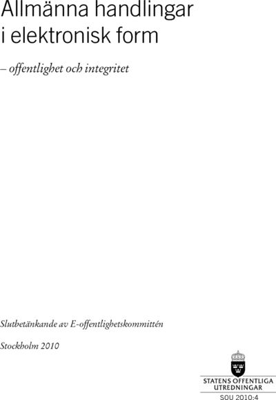 Omslaget till SOU 2010:4
