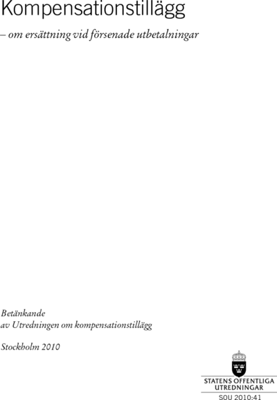 Omslaget till SOU 2010:41