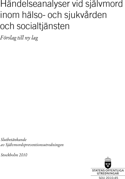 Omslaget till SOU 2010:45