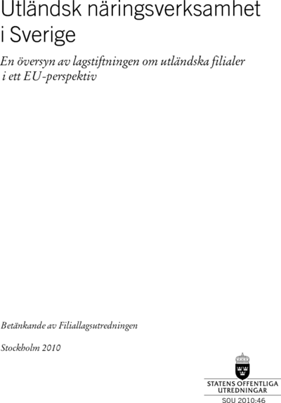 Omslaget till SOU 2010:46