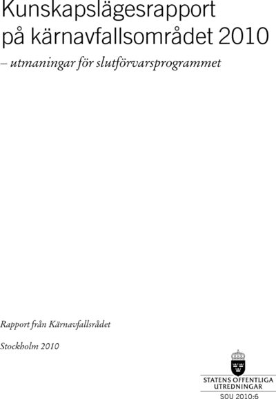 Omslaget till SOU 2010:6