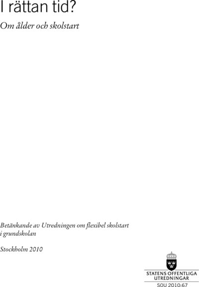 Omslaget till SOU 2010:67