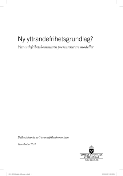 Omslaget till SOU 2010:68