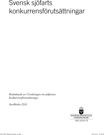 Omslaget till SOU 2010:73