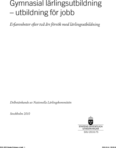 Omslaget till SOU 2010:75