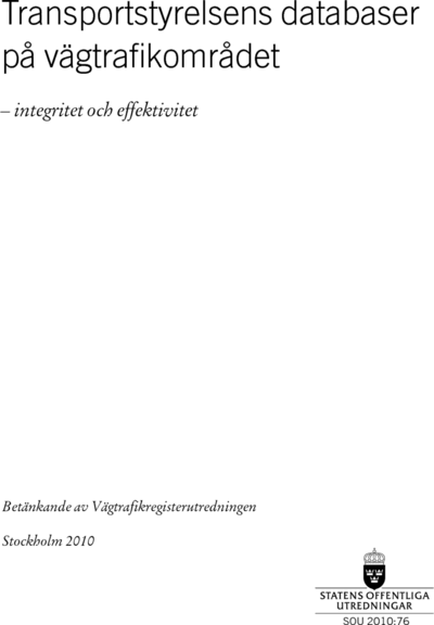 Omslaget till SOU 2010:76