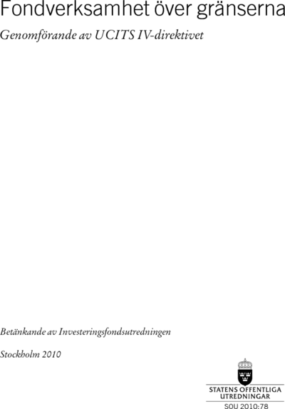 Omslaget till SOU 2010:78