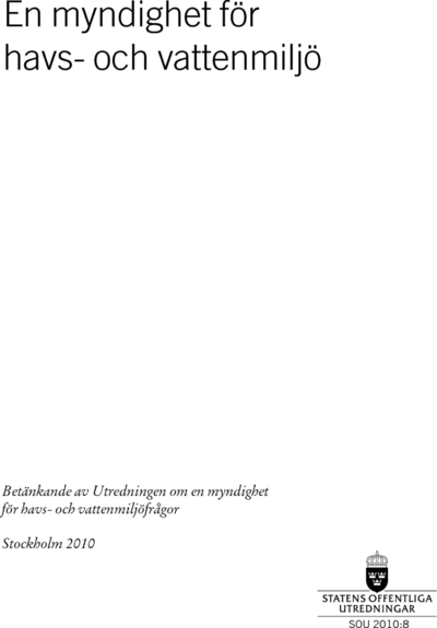Omslaget till SOU 2010:8