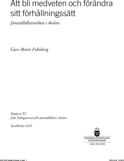 Omslaget till SOU 2010:83