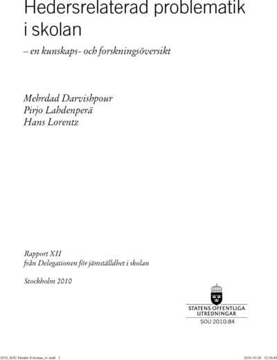 Omslaget till SOU 2010:84