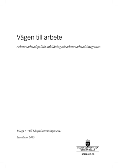 Omslaget till SOU 2010:88