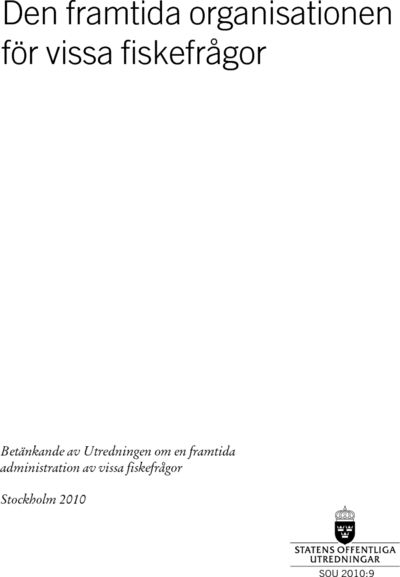 Omslaget till SOU 2010:9