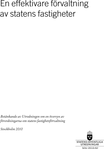 Omslaget till SOU 2010:92