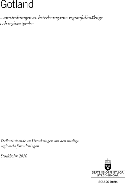 Omslaget till SOU 2010:94