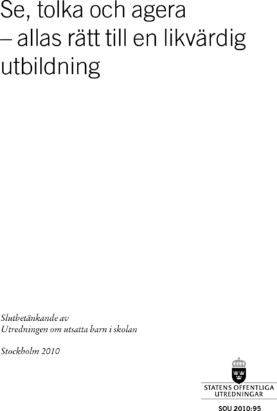 Omslaget till SOU 2010:95