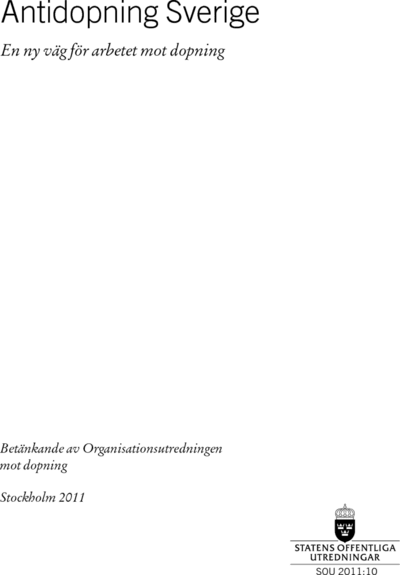 Omslaget till SOU 2011:10