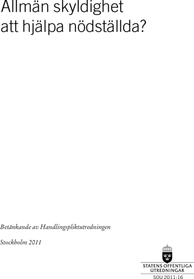 Omslaget till SOU 2011:16