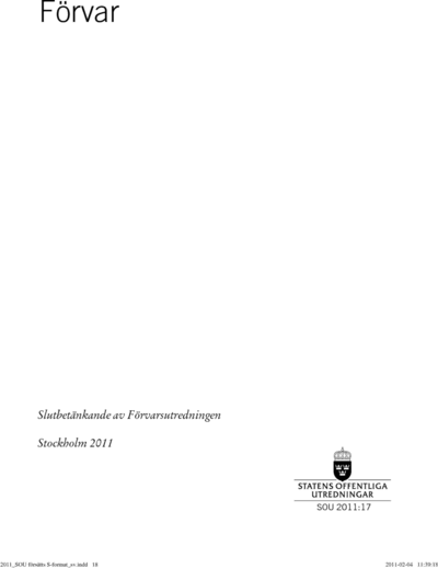 Omslaget till SOU 2011:17