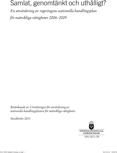 Omslaget till SOU 2011:29