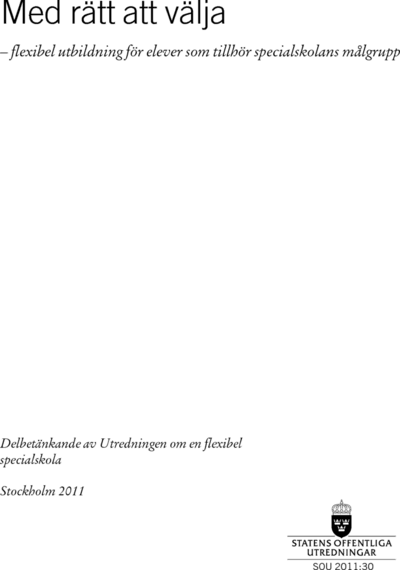 Omslaget till SOU 2011:30